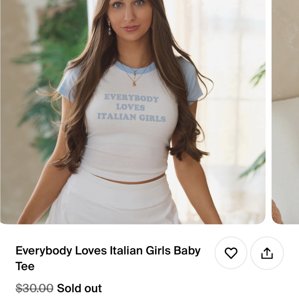 White and Blue Graphic Baby Tee